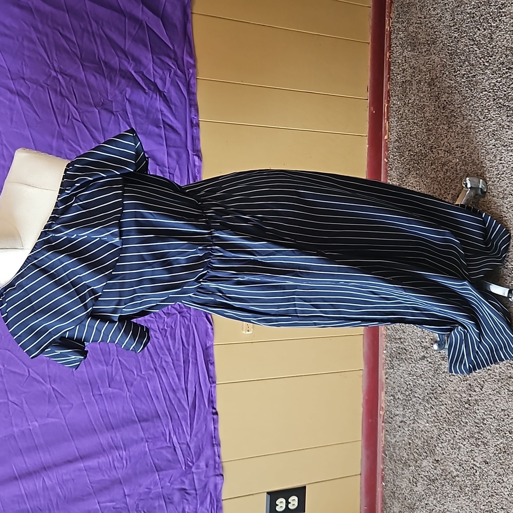 Navey Blue pinstriped romper